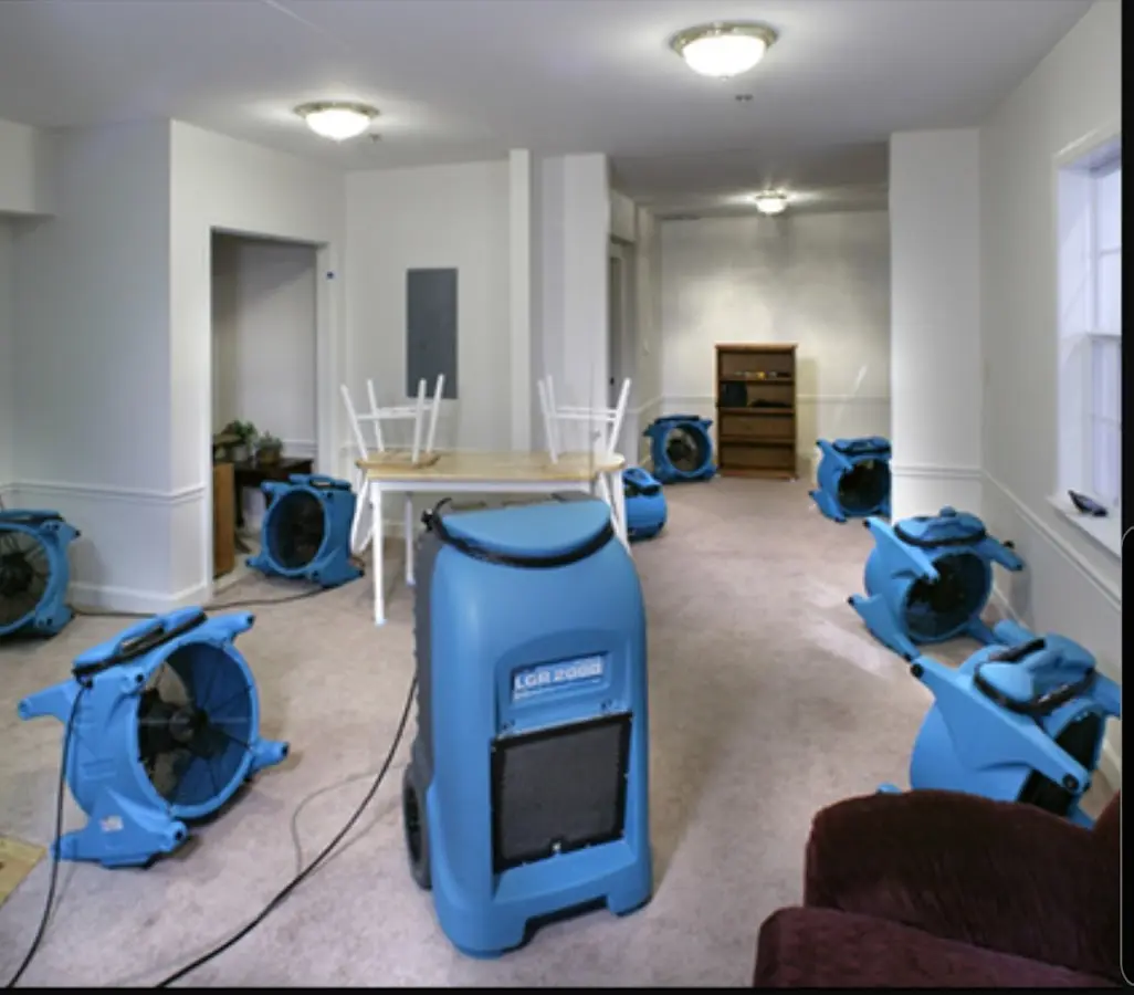 Air movers and dehumidifier setup for Water Extraction & Removal in Nocatee