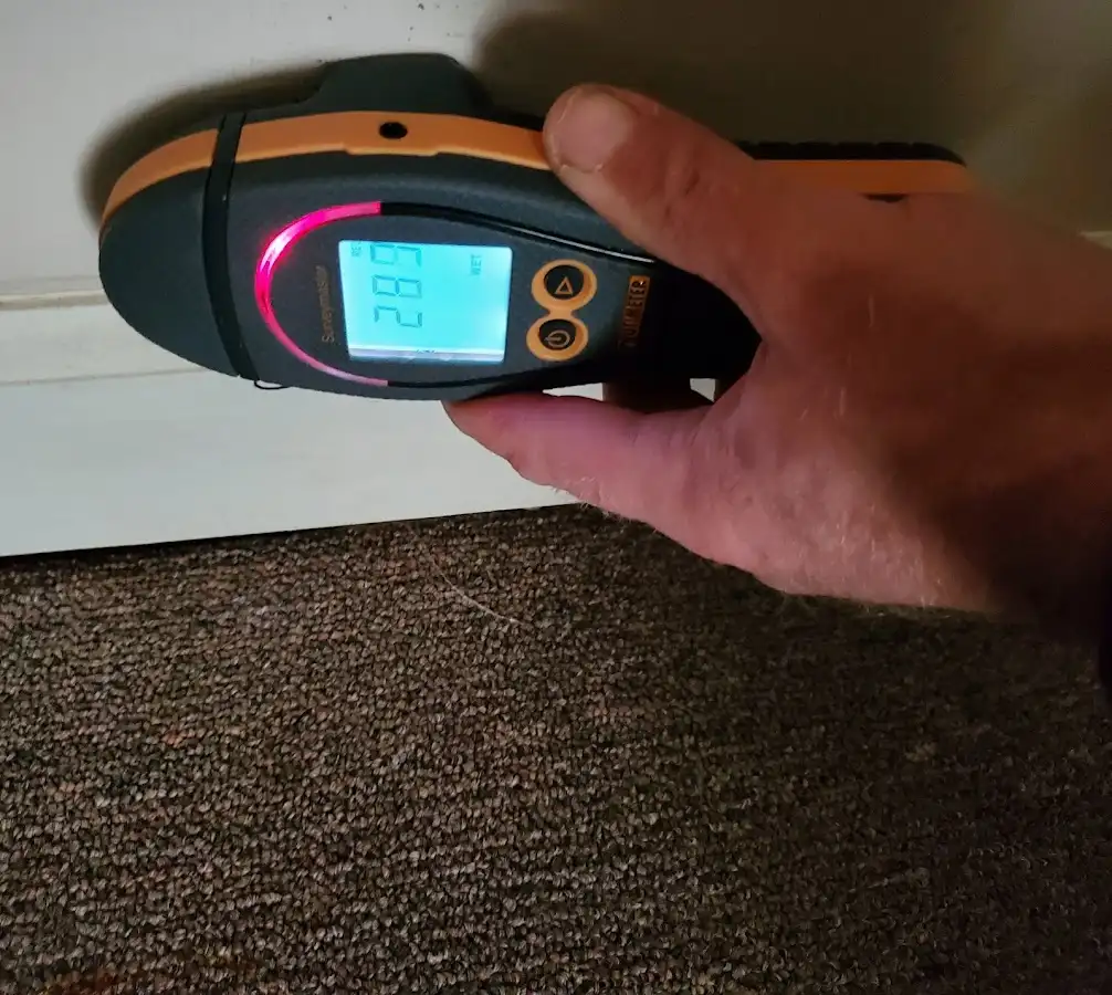 Moisture detection at baseboard during Burst Pipe Cleanup in Nocatee